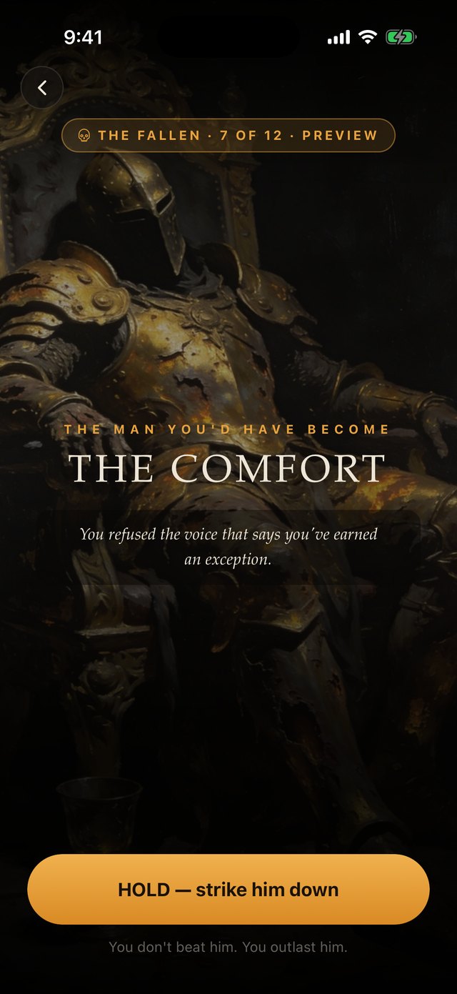 THE COMFORT looms until you strike him down