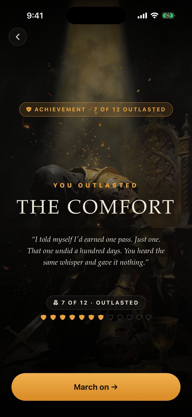 YOU OUTLASTED THE COMFORT: 7 of 12